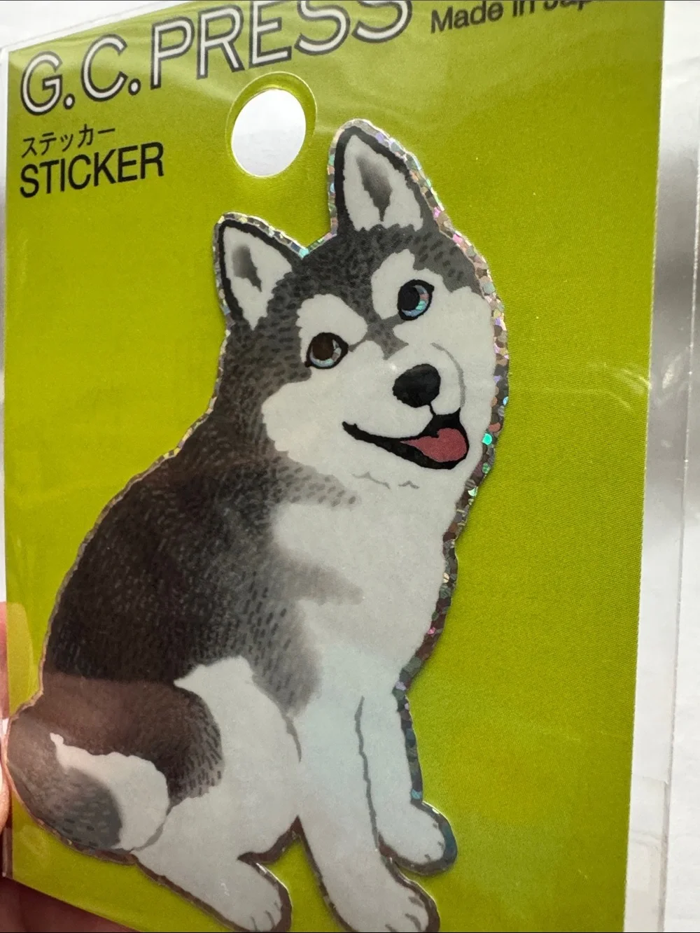 Husky Dog Sticker - Black & White